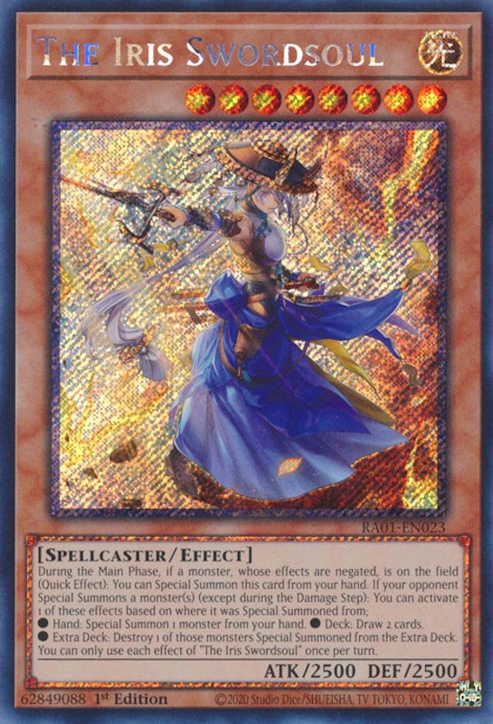 The Iris Swordsoul [RA01-EN023] Platinum Secret Rare