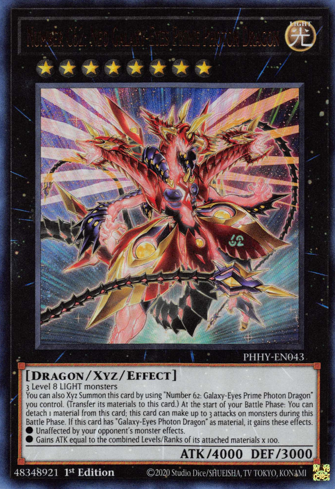 Number C62: Neo Galaxy-Eyes Prime Photon Dragon [PHHY-EN043] Ultra Rare