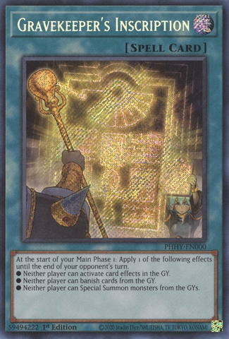 Gravekeeper's Inscription [PHHY-EN000] Secret Rare